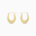 10K Gold Braided Oval Hoop Earrings