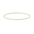 Solid Gold Diamond Cut Rope Chain Anklet