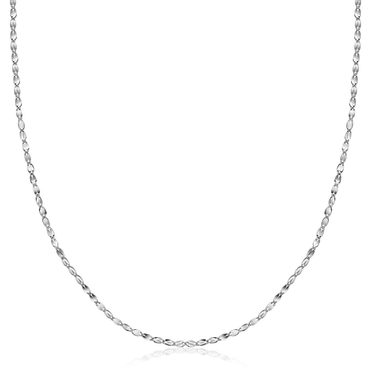 18K Gold Diamond Cut Mirror Chain Necklace