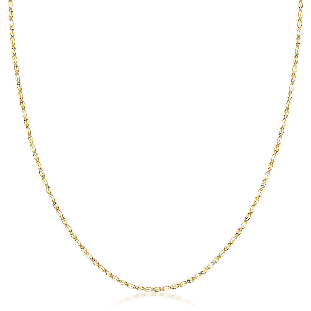 14K Gold Diamond Cut Mirror Chain