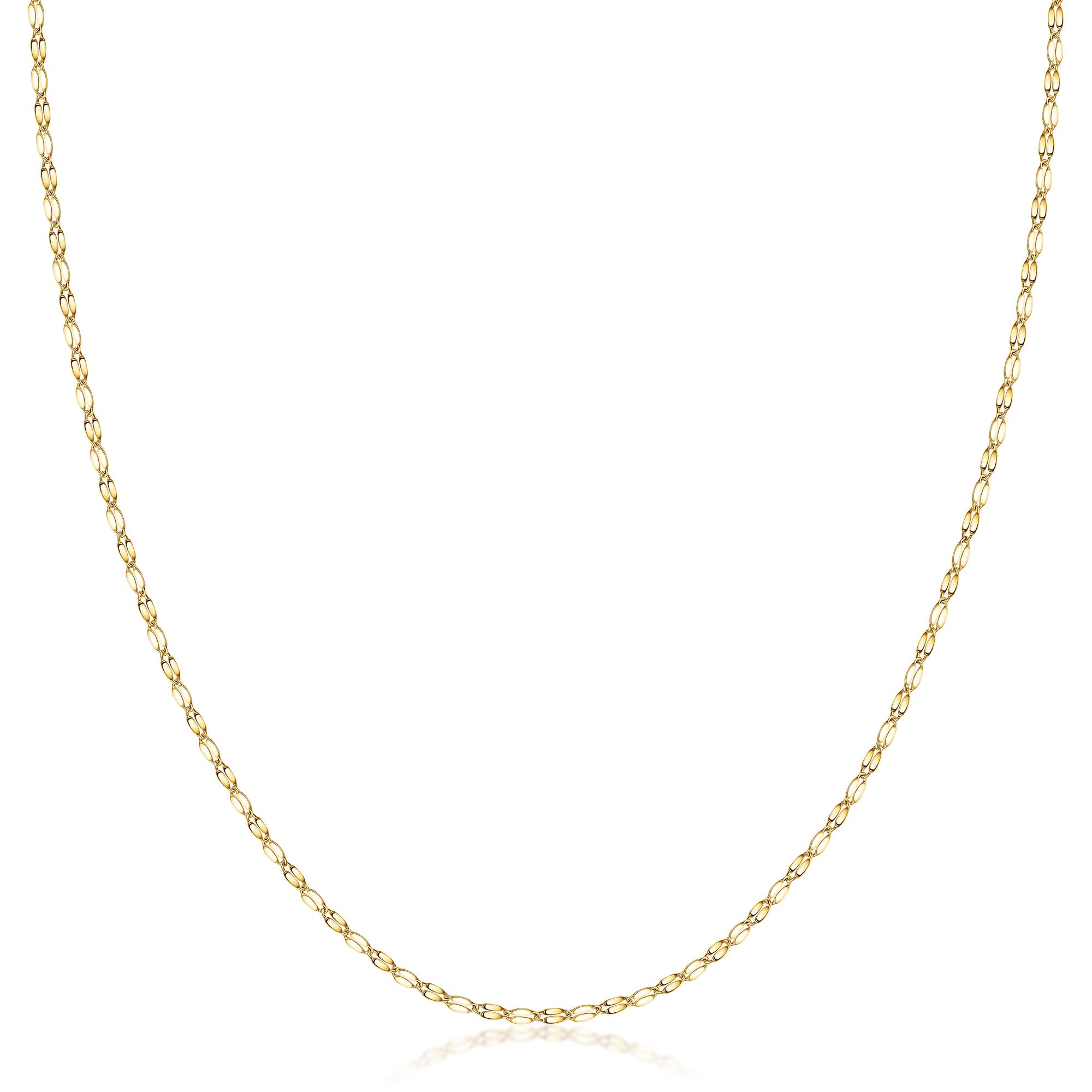14K Gold Diamond Cut Mirror Chain