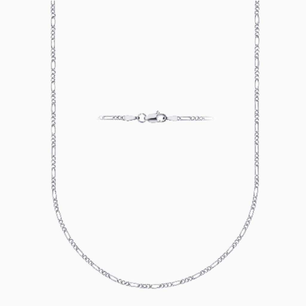 Sterling Silver 2MM Figaro Link Chain Necklace