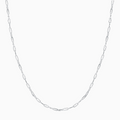 Sterling Silver Dainty Rectangle 2MM Paperclip Link Adjustable Slider Chain