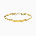 10K Gold Double Box Link Chain ID Bracelet