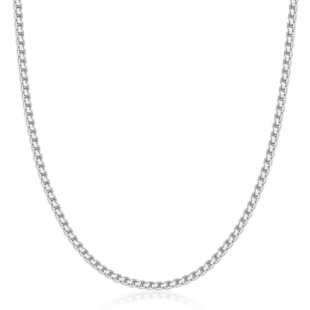 MENS 14K Gold Round Box Chain Necklace