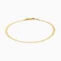 18K Gold Over Sterling Silver Italian 3MM Magic Herringbone Dainty Chain Bracelet