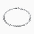 Sterling Silver Italian 4MM or 5MM Italian Solid Cuban Link Curb Chain Bracelet
