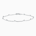 Sterling Silver Beaded Ball Chain Station Bracelet