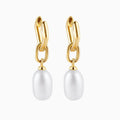Sterling Silver Boho Drop Dangle Pearl Huggie Earrings