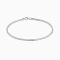 Silver Square Box Franco Chain Anklet