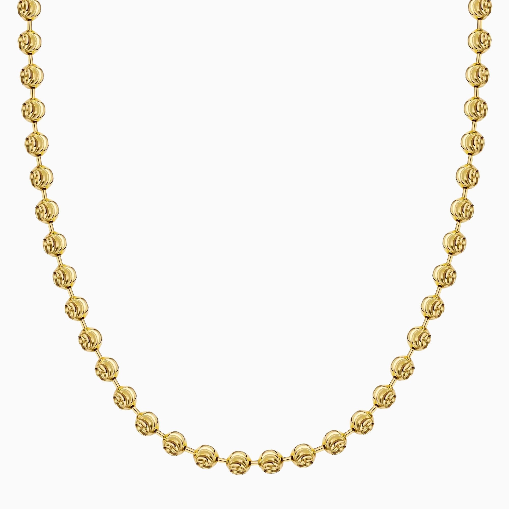 Silver 5MM Moon Cut Bead Chain Necklaces