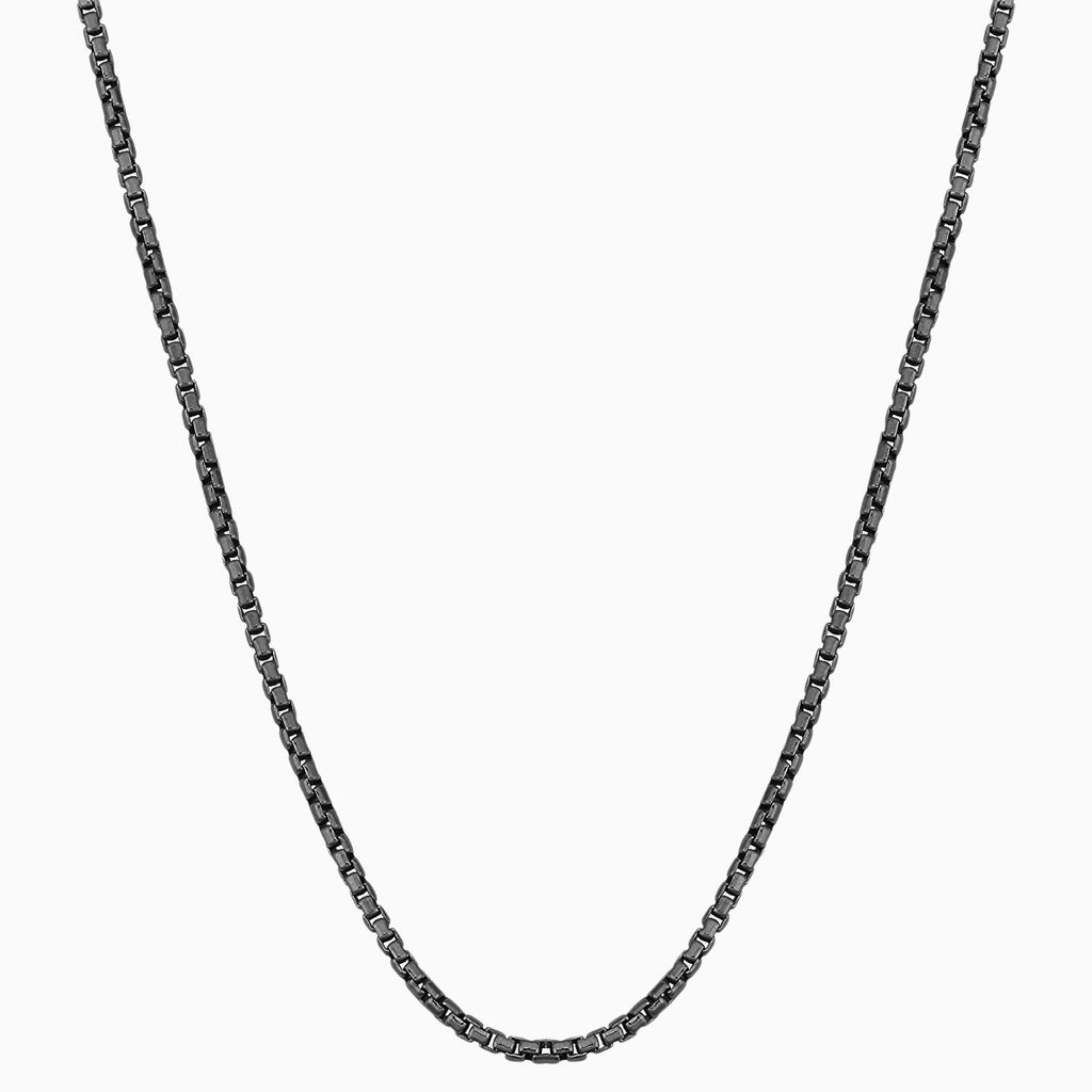 Sterling Silver Round Box Chain Necklace