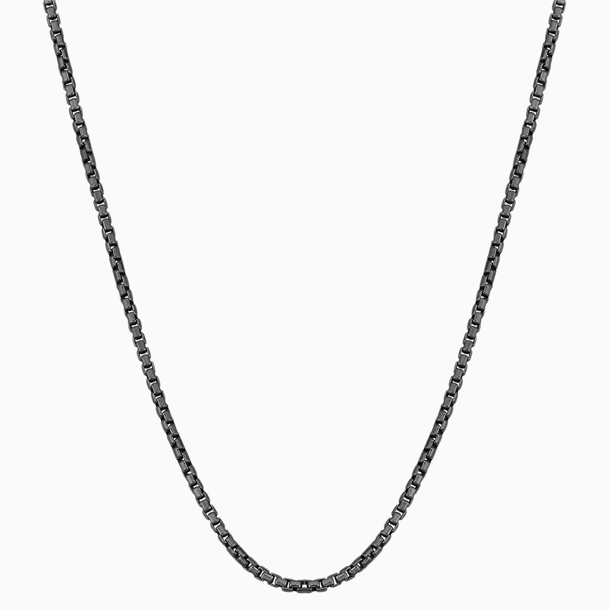 Sterling Silver Round Box Chain Necklace