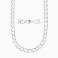 Silver 12MM Curb Chain Necklace