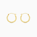 Solid Gold Slash Diamond cut Hoop Earrings