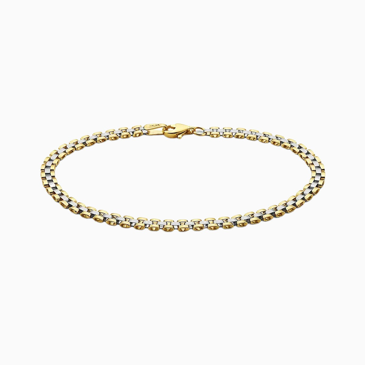 10K Gold Patterned Chain Link Bracelet