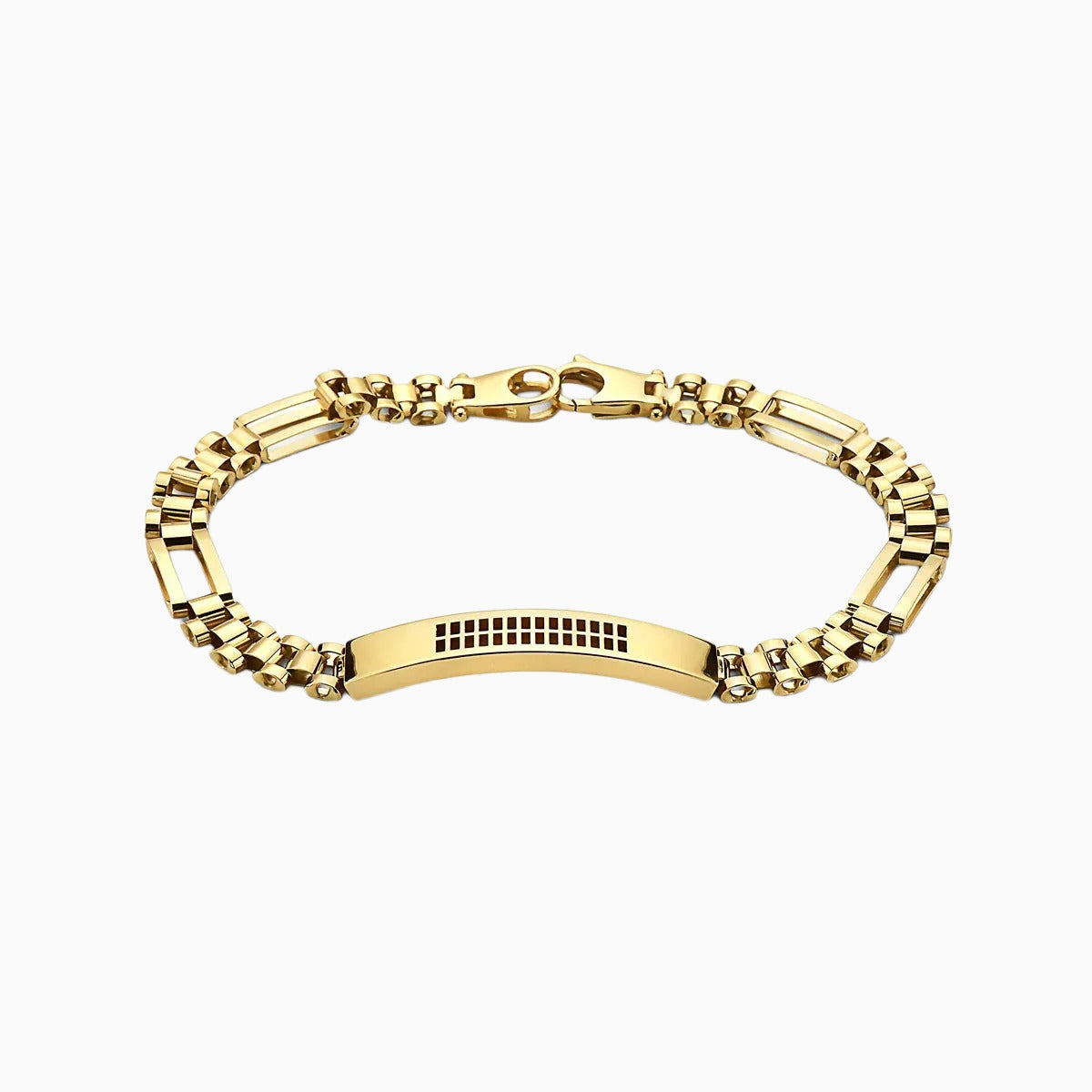 10K Gold Patterned ID Bracelet