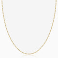 18K Gold Diamond Cut Mirror Chain Necklace
