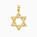 14K Gold Star of David Hexagram Pendant