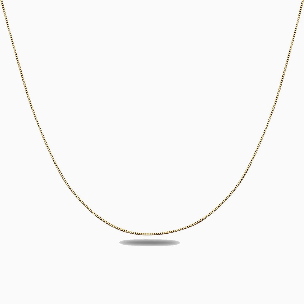 14K GOLD DAINTY BOX CHAIN NECKLACE