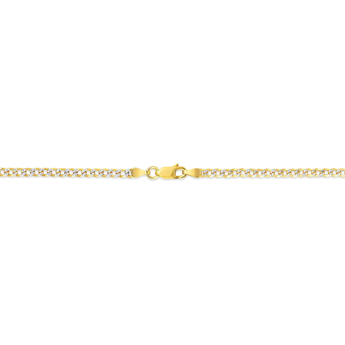 Gold over Sterling Silver Two Tone Diamond Cut Cuban Chains