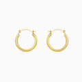 Solid Gold 1X14MM French Lock Hoop Earrings