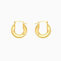 10K Gold High Polish Shiny Sqaured Mini Hoop Earrings