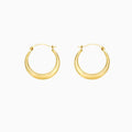 14K Gold Graduated Round Bib Hoop Earrings