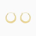 10K Gold High Polish Geometric Round Hoop Earrings