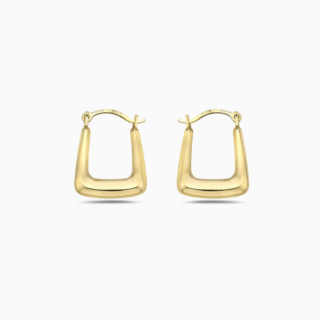 14K GOLD SQUARE HOOP  EARRINGS