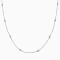 SILVER ANCHOR OVAL BEAD MOON CUT NECKLACE