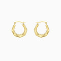 14K GOLD DC Hexegonal Hoop Earrings
