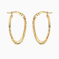 14K GOLD TEXTURED TWIST HOOPS