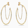 14K GOLD CHAINED UP J HOOP STUDS
