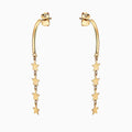 14K GOLD STAR DANGLE STUDS
