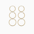 14K GOLD 3 PACK GOLD ENDLESS HOOPS