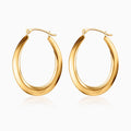14K Gold Large Oval Hoop Earrings
