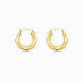 14K Gold Geometric hexagonal Hoop Earrings