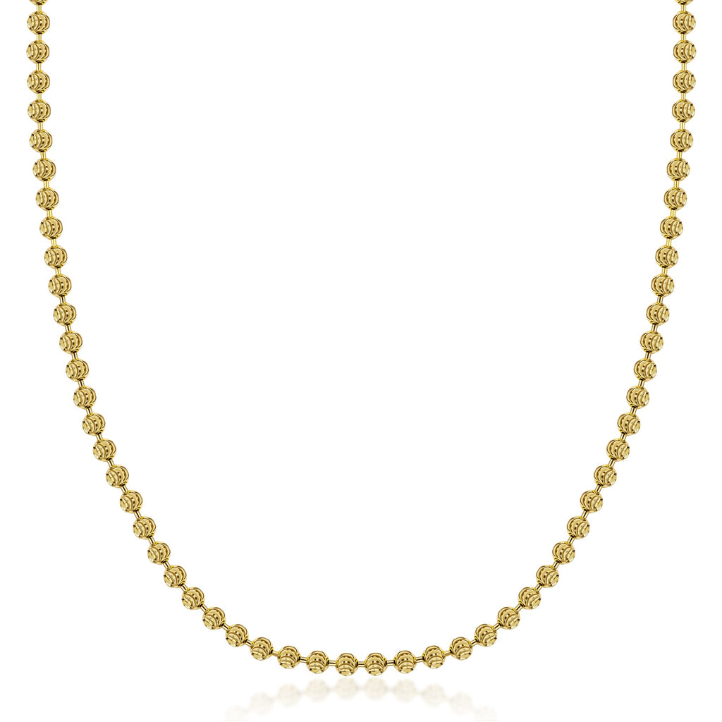 Silver 3MM Moon Cut Bead Chain Necklaces