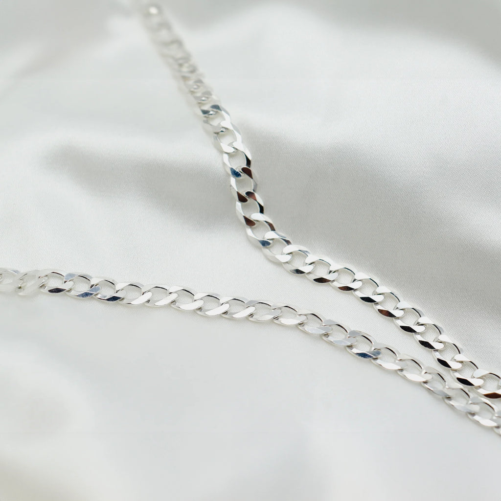 Sterling Silver 925 4MM Cuban Curb Chain Necklace
