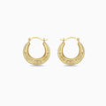 14K Gold Greek Key Hoop Earrings