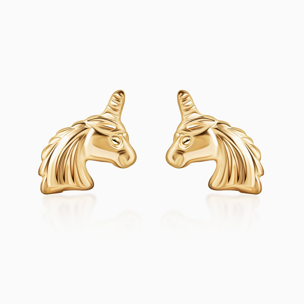 14K Gold Unicorn Small Stud Earrings