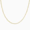 14K Gold 2.5MM Open Heart Link Chain Necklace