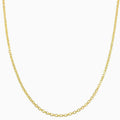 14K Yellow Gold 2.0MM Diamond Cut Cable Chain Necklace