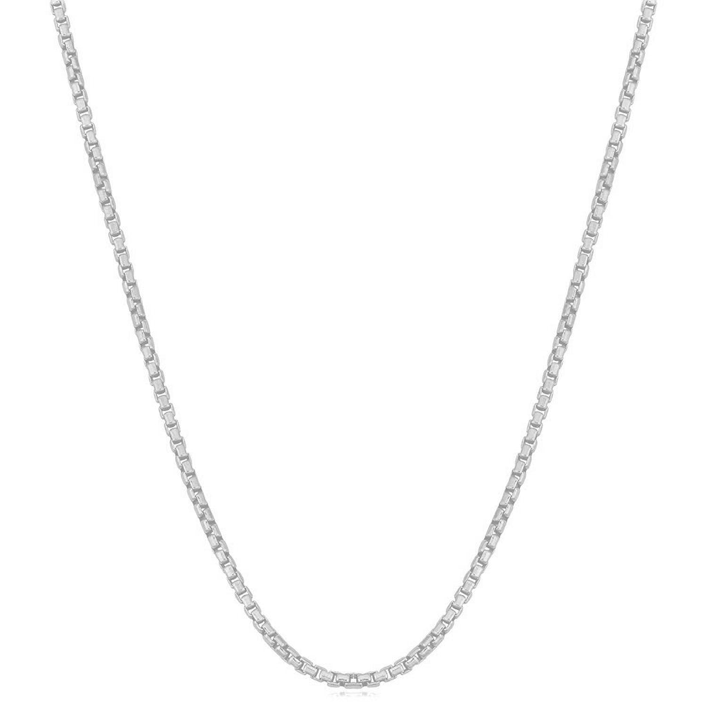 Sterling Silver Round Box Chain Necklace