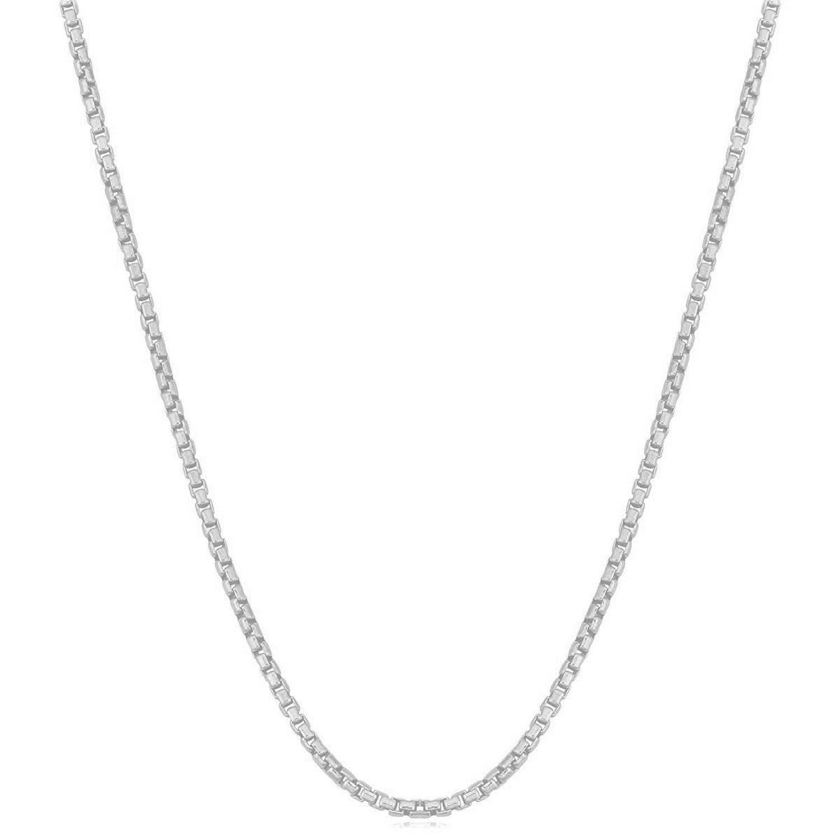 Sterling Silver Round Box Chain Necklace