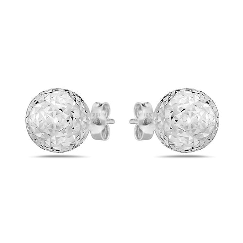 14K Gold Diamond Cut 8MM Ball Studs
