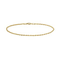 14K Gold 7 Inch Diamond Cut Rope Chain Bracelet