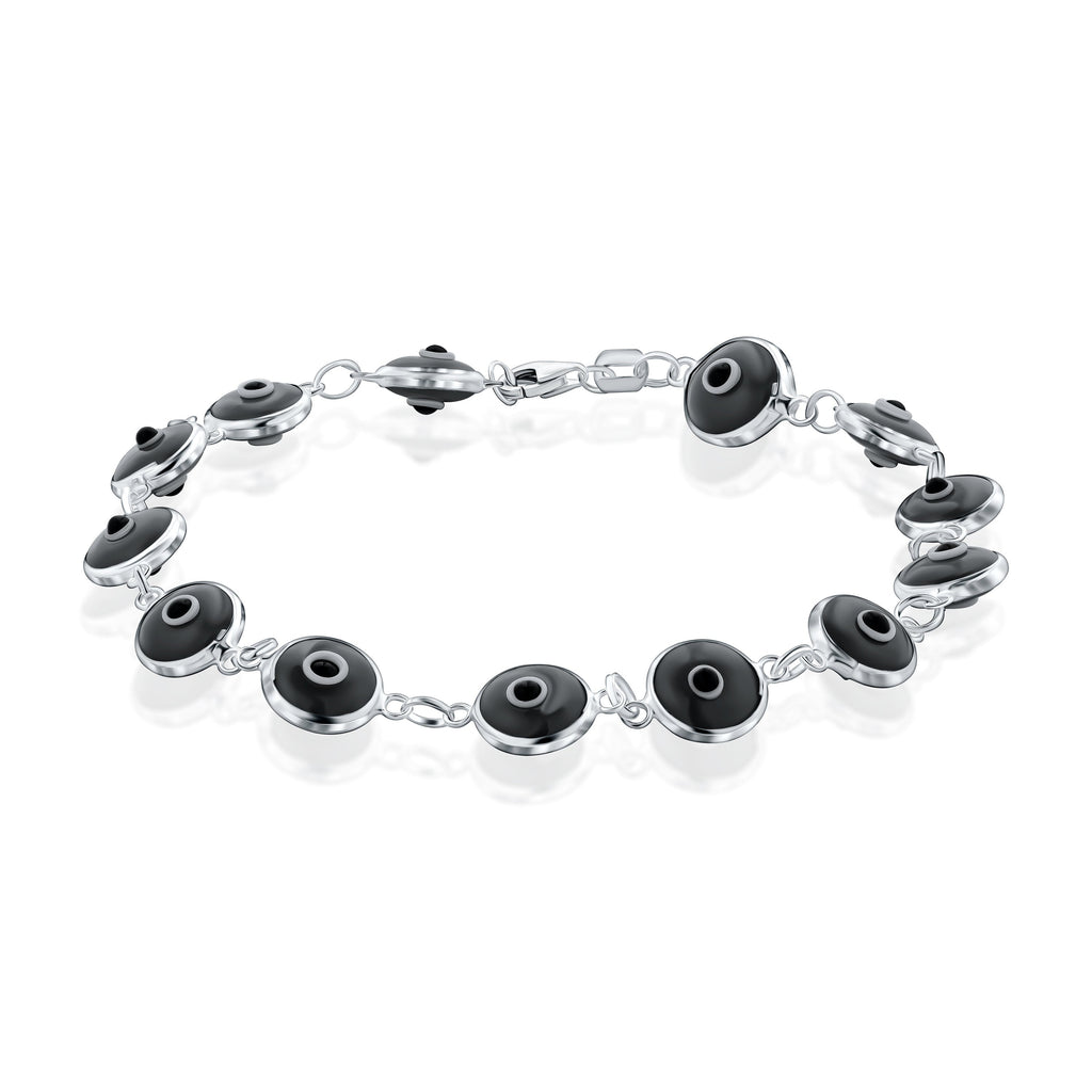 Sterling Silver Multicolored Evil Eye Bracelet