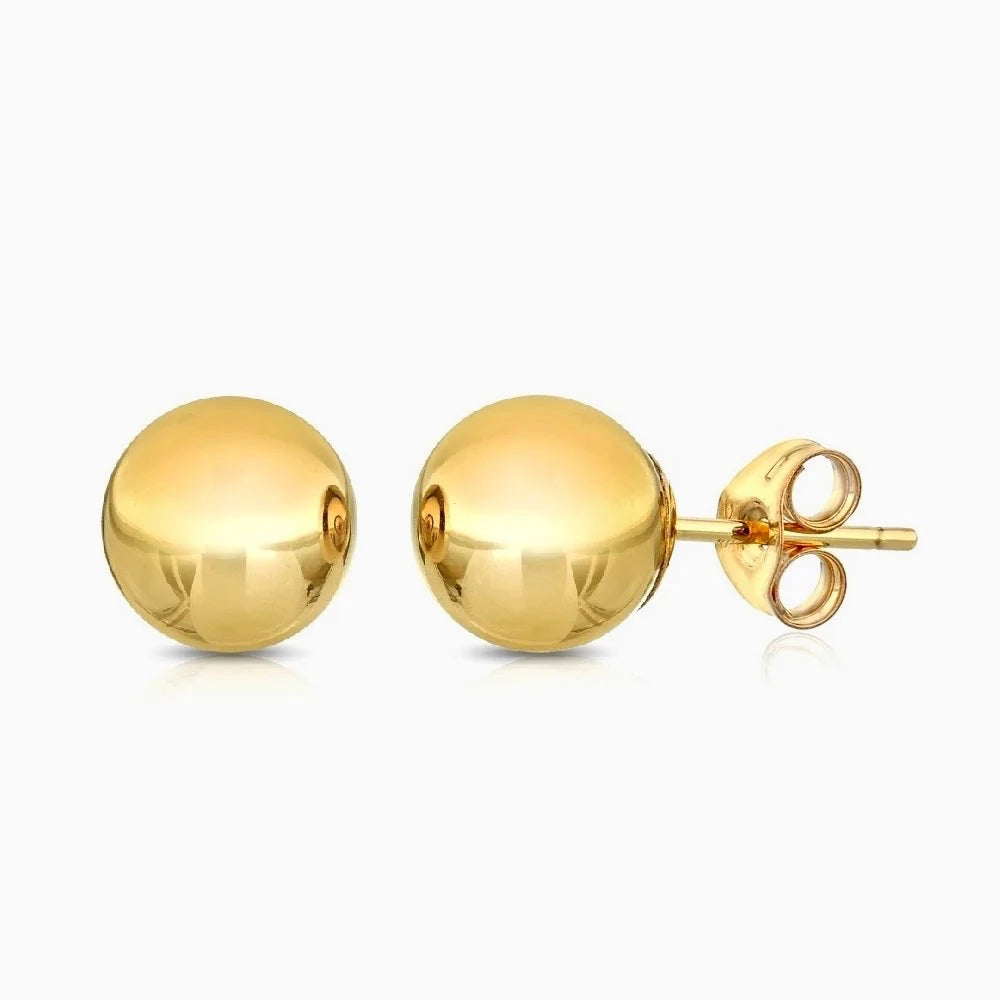 14K Gold Ball Studs